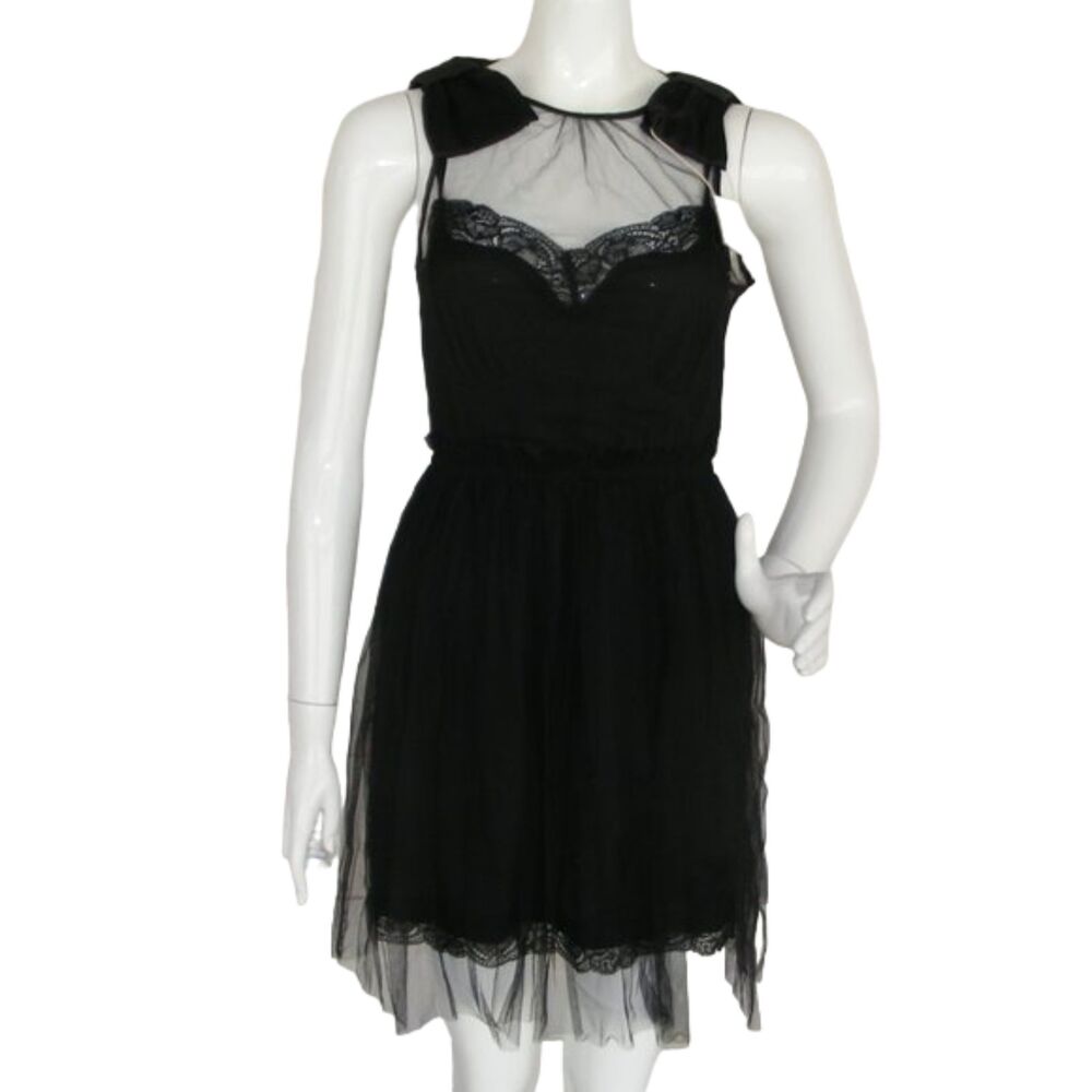new RODARTE for Target Dress, XS, Black, Mesh, Bows, Anniversary, Lacy